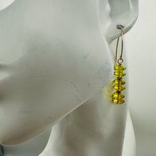 Load image into Gallery viewer, Natural Yellow Amber 6 Bead 14K Rose Gold Filled Dangle Earrings 1.5" Handmade