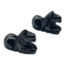 Load image into Gallery viewer, Trusty 2 Carved Hematite Horse Pony Beads