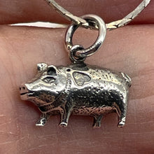 Load image into Gallery viewer, Lucky Pig Sterling Silver Charm | 1/2" Long | Silver | 1 Pendant |