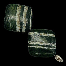 Load image into Gallery viewer, Jasper Zebra Stone Square | 25x25x7mm | Green White | 2 Bead(s)