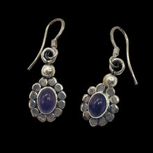 Load image into Gallery viewer, Amethyst Sterling Silver Drop Earrings | 1" Long | Purple | 1 Pair |