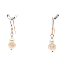 Load image into Gallery viewer, Morganite AA A Beads Rose Gold Earrings | 1" Long | 1 Pair |