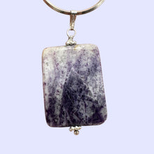 Load image into Gallery viewer, Purple Flower Sodalite Faceted Sterling Silver Pendant } 1 3/4" Long| 1 Pendant|