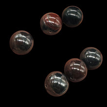 Load image into Gallery viewer, Tiger Iron Round Beads | 10mm | Black, Dark Red | 6 Beads |