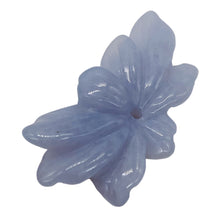 Load image into Gallery viewer, Chalcedony 12ct Hand Carved Flower Bead | 38x15x5mm | Blue | 1 Pendant Bead |