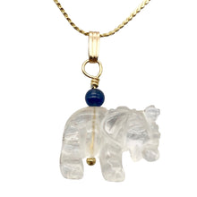 Load image into Gallery viewer, Quartz Elephant 14K Gold Pendant Necklace | Semi Precious Stone Jewelry |