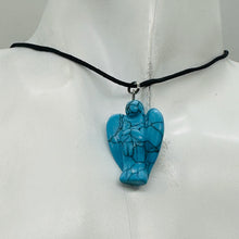 Load image into Gallery viewer, Howlite Stone Angel Pendant Necklace | 3/4' Long | Blue | 1 Pendant Necklace |