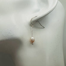 Load image into Gallery viewer, Stardust Pink Pearls with Solid Sterling Silver Earrings 6553