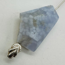 Load image into Gallery viewer, Chalcedony Druzy 20ct Designer Cut Pendant Bead | 26x16x8mm | Blue | 1 Bead |