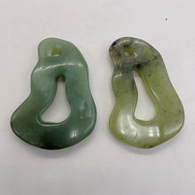 Load image into Gallery viewer, Serpentine New Jade 21g Irregular Loop Pendant Beads| 53x40x8mm | Green| 2 Beads