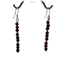 Load image into Gallery viewer, Garnet Faceted 14K Rose Gold Filled Earrings | 2 inches long |