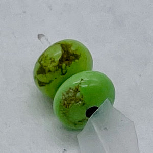 Gaspeite Hi Grade 5mm Rondelle Beads | 5mm | Green Brown | 2 Beads |