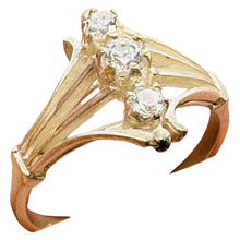 Load image into Gallery viewer, Three Stone Cubic Zirconia Promise Ring Sterling Silver Size 6.75
