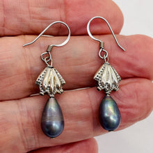 Load image into Gallery viewer, Rainbow Pearl Sterling Silver Dangle Earrings | 1 1/2" Long | Lavender | 1 Pair|