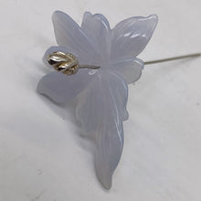 Load image into Gallery viewer, Chalcedony 17ct Hand Carved Flower Bead | 43x25x4mm | Blue | 1 Pendant Bead |