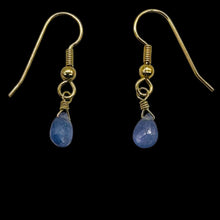Load image into Gallery viewer, Tanzanite 14K Gold Filled Drop Wire Wrap Earrings | Lavender | 1 Inch Long |