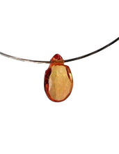 Load image into Gallery viewer, 1 Mandarin Orange Sapphire Faceted Briollete Bead 6091