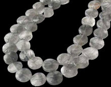 Load image into Gallery viewer, Natural Misty Grey Quartz 12mm Coin Bead Strand | 12x4mm| 33 Beads |