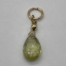 Load image into Gallery viewer, Sapphire Briolette 14K Gold Filled Pendant | 3/4" Long | Pale Green | 1 Pendant|