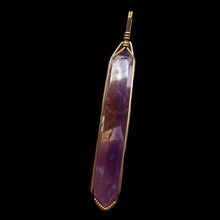 Load image into Gallery viewer, Ametrine Yellow Gold Wire Wrap Rectangle Point | 3" Long | Purple Gold |