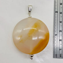 Load image into Gallery viewer, Natural Golden Mookaite Coin w/ Sterling Silver Pendant | 39mm | 2. 1/4" Long |
