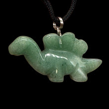 Load image into Gallery viewer, Aventurine Stegosaurus Dinosaur Pendant Necklace | 3/4" Long | Green, Pink |
