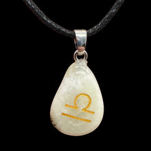 Load image into Gallery viewer, Zodiac Libra New Jade Stone Oval Pendant | 1 1/2" Long | Green | 1 Pendant |