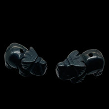 Load image into Gallery viewer, Wild 2 Hand Carved Hematite Elephant Beads | 22.5x21x10mm | Silver black