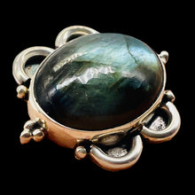 Load image into Gallery viewer, Labradorite Sterling Silver Oval Stone Ring |Size 8 3/4 | Blue Flash | 1 Ring |
