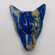 Load image into Gallery viewer, Sodalite Carving Wolf Head Pendant Bead | 40x30x10mm | Blue White | 1 Bead |