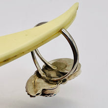 Load image into Gallery viewer, Turquoise Coral Sterling Silver Feather Design Ring | 6 | Blue Red | 1 Rung |