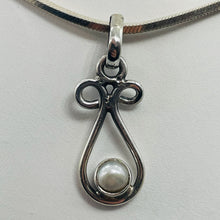 Load image into Gallery viewer, Pearl Sterling Silver Drop Pendant | 1" Long | White | 1 Pendant |