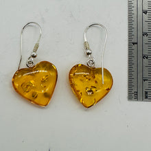 Load image into Gallery viewer, Amber Heart Dangle Earrings | 1 1/4" Long | Amber | 1 Pair Earrings |