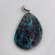 Load image into Gallery viewer, Chrysocolla Sterling Silver Oval Pendant| 2 1/4" Long | Blue, Green | 1 Pendant|