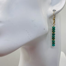 Load image into Gallery viewer, Unique Natural USA Blue Turquoise 14K Gold Filled Earrings | 2" Long |