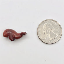 Load image into Gallery viewer, Carved One Animal Brecciated Jasper Whale Beads | 21x11x9mm | Red, Grey