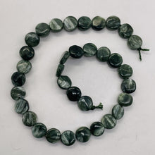 Load image into Gallery viewer, Siberia Russian Seraphinite Coin Bead (34 Beads) 8 inch Strand 10499HS