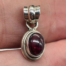 Load image into Gallery viewer, Garnet Sterling Silver Drop Pendant | 3/4" Long | Red | 1 Pendant |