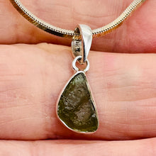 Load image into Gallery viewer, Moldavite 9.4ct Sterling Silver Teardrop Pendant | 7/8" Long| Green| 1 Pendant |