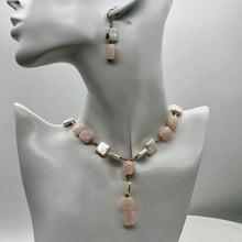 Load image into Gallery viewer, Spectacular Peruvian Pink Opal Sterling & Pearl Set 200039