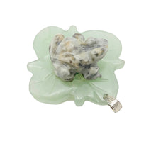 Load image into Gallery viewer, Ribbit 1 Lapis Frog On Aventurine Lily Pad Sterling Pendant | 28x28.5x11mm |