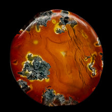 Load image into Gallery viewer, Limbcast Moss Agate Disc Pendant Bead | 33x2mm | Orange, White | 1 Bead |
