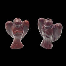 Load image into Gallery viewer, 2 Hand Carved Brecciated Jasper Guardian Angels | 22x14x8mm | Red
