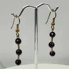 Load image into Gallery viewer, Rhodolite Garnet Faceted 14K Gold Filled Earrings | 1 3/4 inches long |