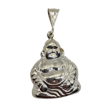 Load image into Gallery viewer, Sitting Sterling Silver Buddha Pendant | 1 1/2" Long | Silver | 1 Charm |