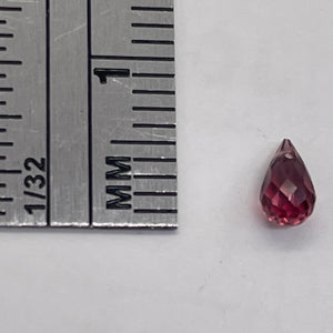 Merlot Zircon Gemstone .44 ct Briolette Bead | 5.1x3mm | Red | 1 Pendant Bead |