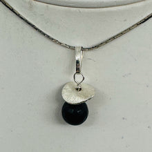Load image into Gallery viewer, Black Stone Africa Sterling Silver Pendant Matte Black Handmade USA 1 Inch