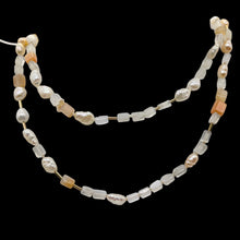 Load image into Gallery viewer, Peach, White Pearl and Moonstone Random | 40" | Peach White Clear | 1 Necklace |