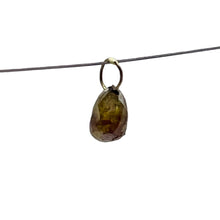 Load image into Gallery viewer, Champagne Diamond Faceted .51ct Briolette Bead | 5.3mm | Green tint | 1 Bead |