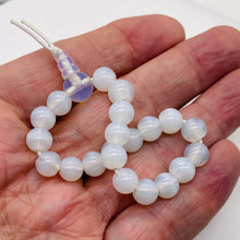 Load image into Gallery viewer, Opalized Glass 7" Strand Round Beads | 8mm | Opalized White | 21 Beads |